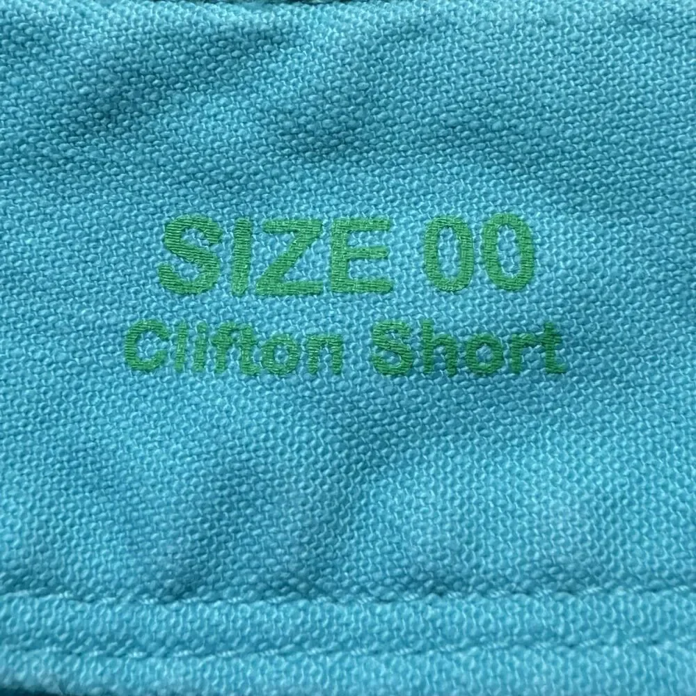 Lilly Pulitzer Clifton Shorts Sz 00 Aqua with White Polka Dots 2 Button Closure